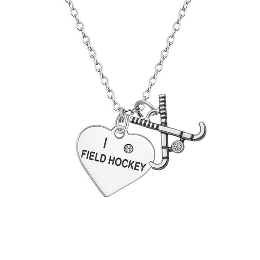 Field Hockey Love Heart Necklace