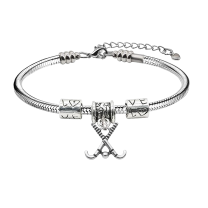 Field Hockey Love Snake Chain Bracelet