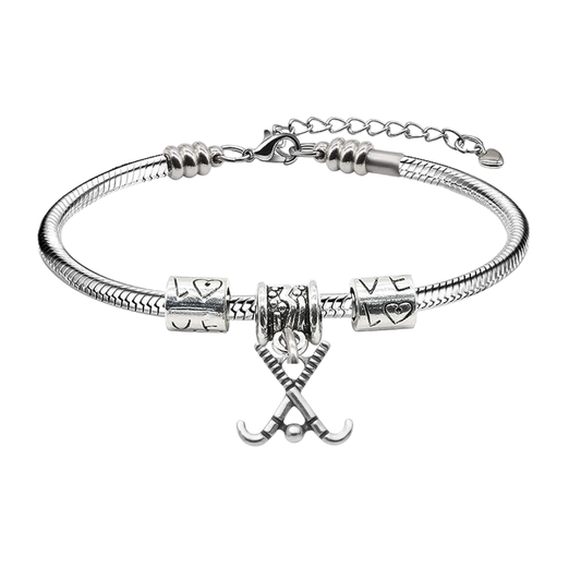 Field Hockey Love Snake Chain Bracelet