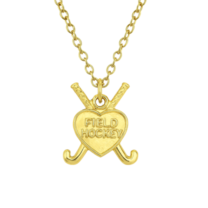 Field Hockey Heart & Sticks Necklace
