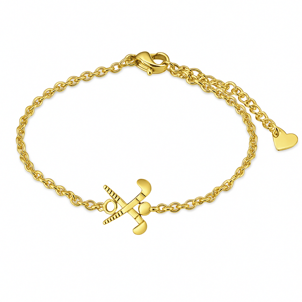 Field Hockey Charm Chain Bracelet