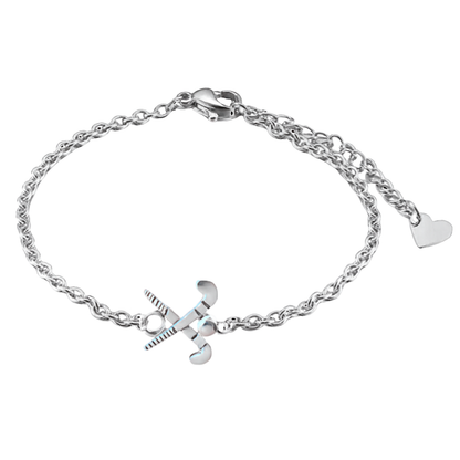 Field Hockey Charm Chain Bracelet