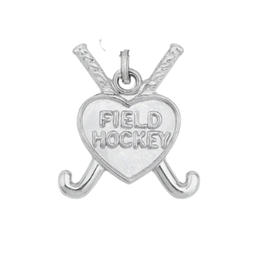 Field Hockey Heart Crossed Stick Charm