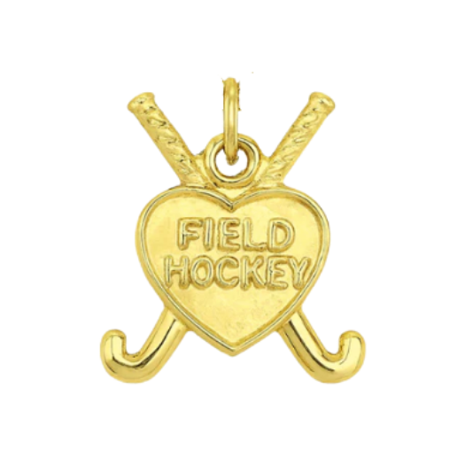 Field Hockey Heart Crossed Stick Charm