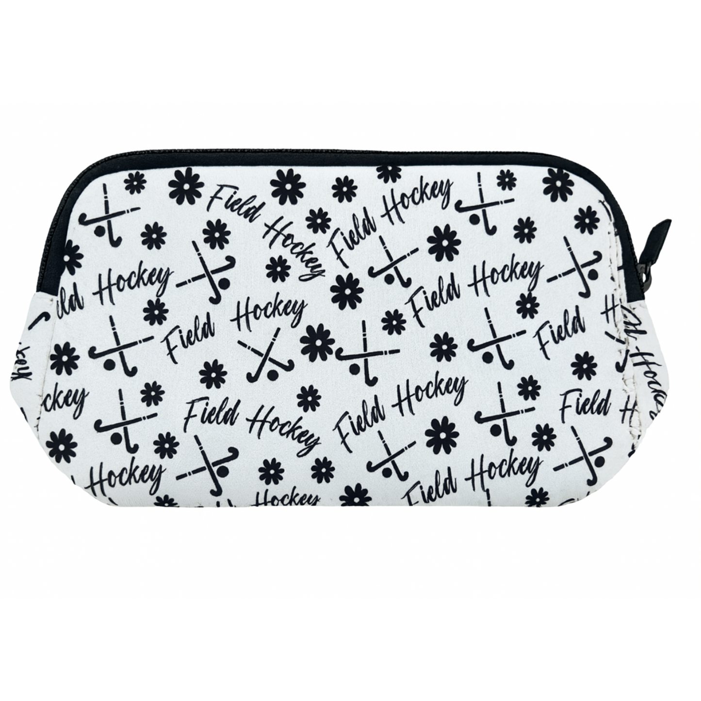 Field Hockey Black Cosmetic Bag