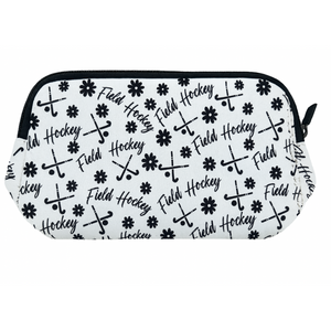 Field Hockey Black Cosmetic Bag