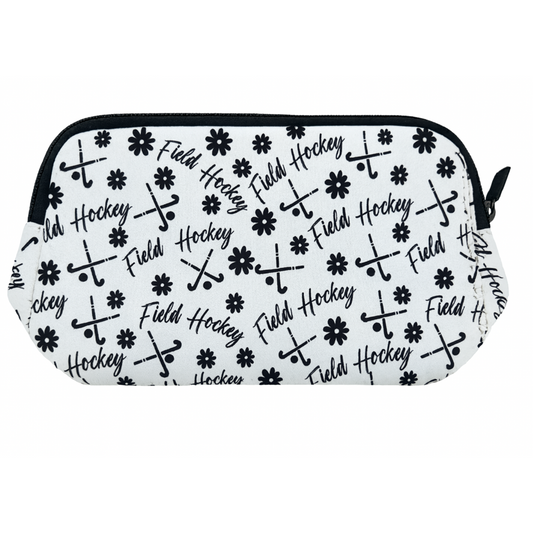 Field Hockey Black Cosmetic Bag