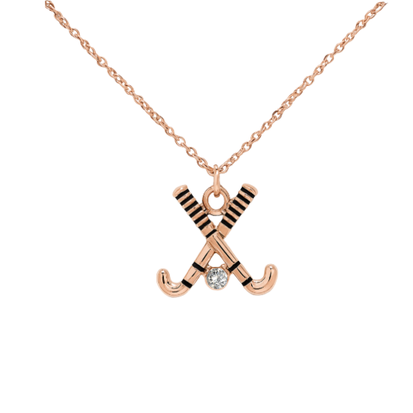Field Hockey Rhinestone Stick Necklace