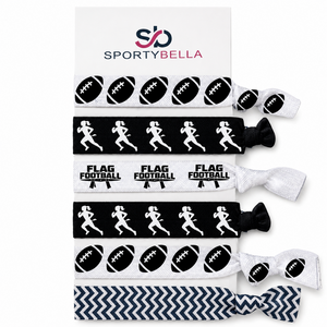 Flag Football Hair Ties- Black and White