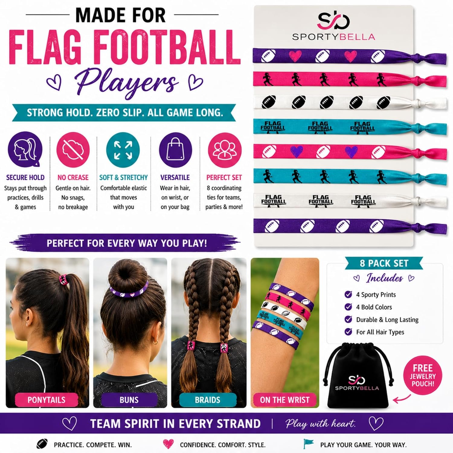 Flag Football Hair Ties