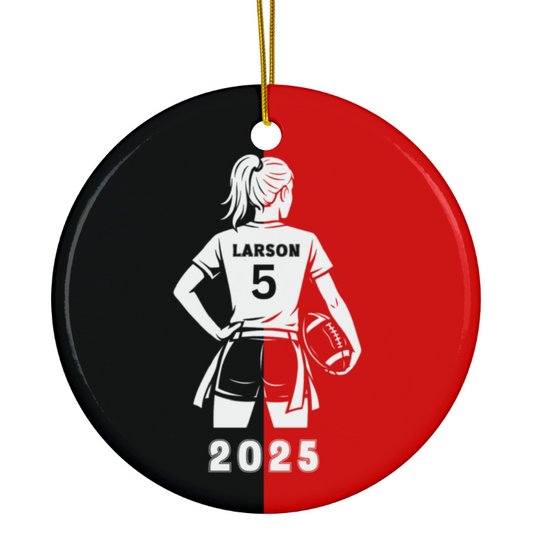 Personalized Flag Football Ornament