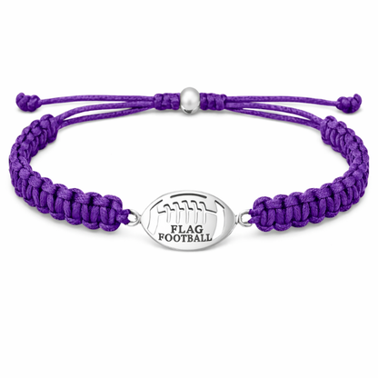 Flag Football Stainless Steel Rope Bracelet - Pick Color