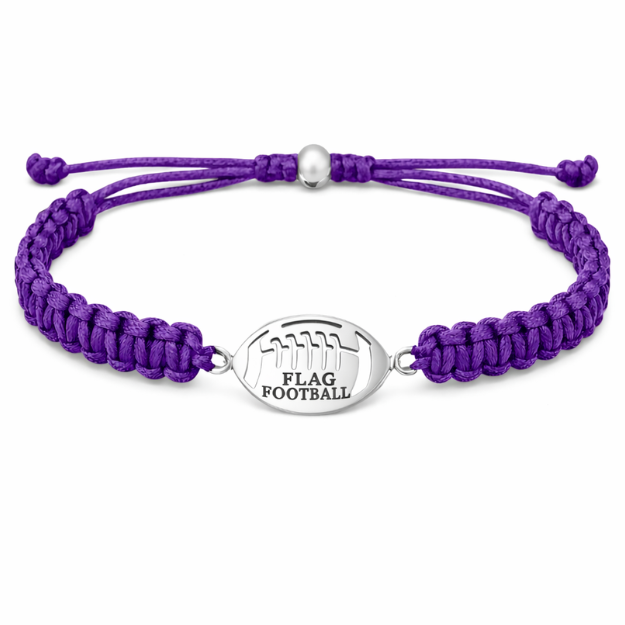 Flag Football Stainless Steel Rope Bracelet - Pick Color