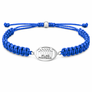 Flag Football Stainless Steel Rope Bracelet - Pick Color