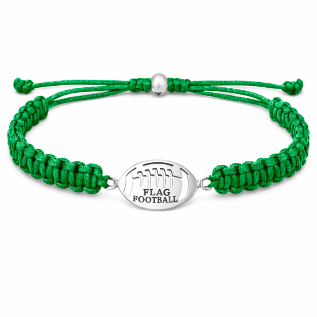 Flag Football Stainless Steel Rope Bracelet - Pick Color