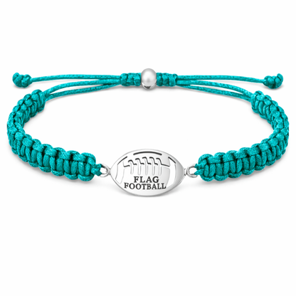 Flag Football Stainless Steel Rope Bracelet - Pick Color