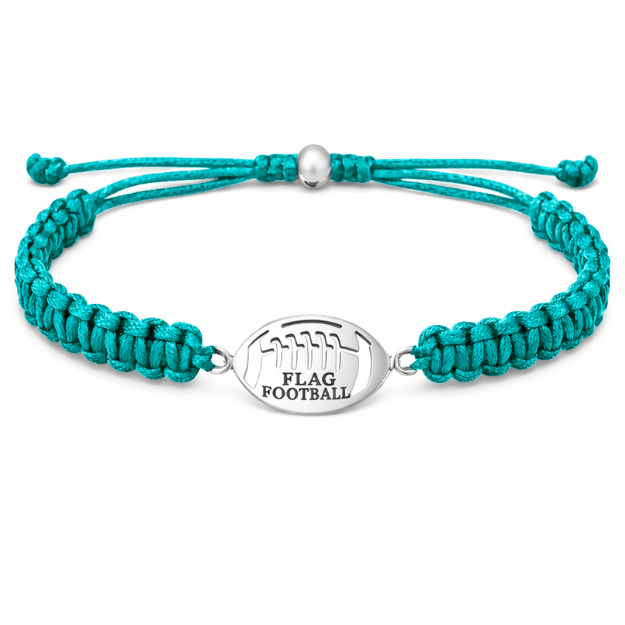 Flag Football Stainless Steel Rope Bracelet - Pick Color