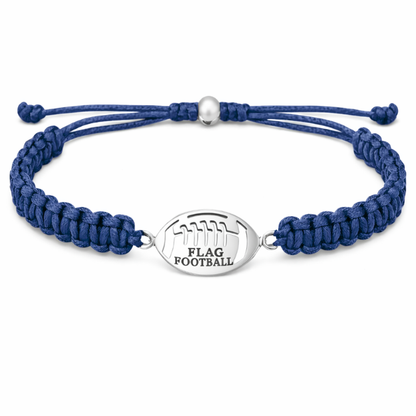 Flag Football Stainless Steel Rope Bracelet - Pick Color