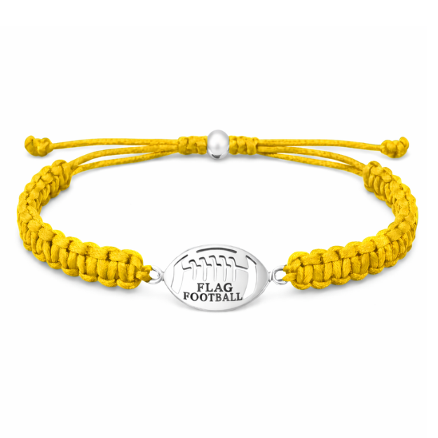 Flag Football Stainless Steel Rope Bracelet - Pick Color