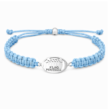 Flag Football Stainless Steel Rope Bracelet - Pick Color