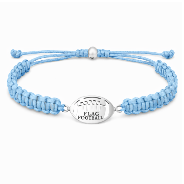 Flag Football Stainless Steel Rope Bracelet - Pick Color
