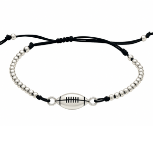 Football Beaded Adjustable Bracelet