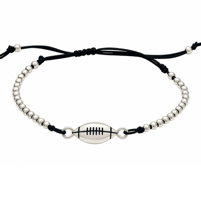 Football Beaded Adjustable Bracelet