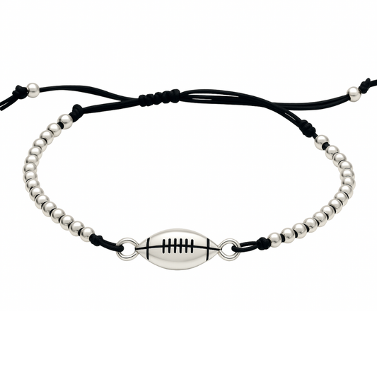 Football Beaded Adjustable Bracelet