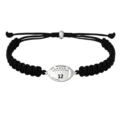 Personalized Engraved Football Rope Bracelet - Pick Color