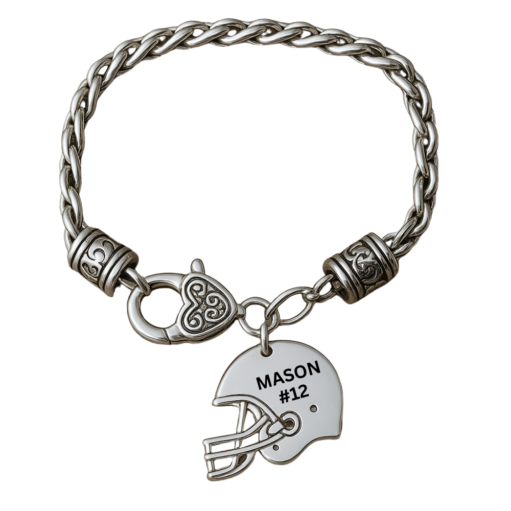 Personalized Engraved Football Mom Bracelet