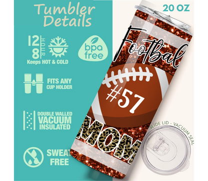 Personalized Football Mom Tumbler