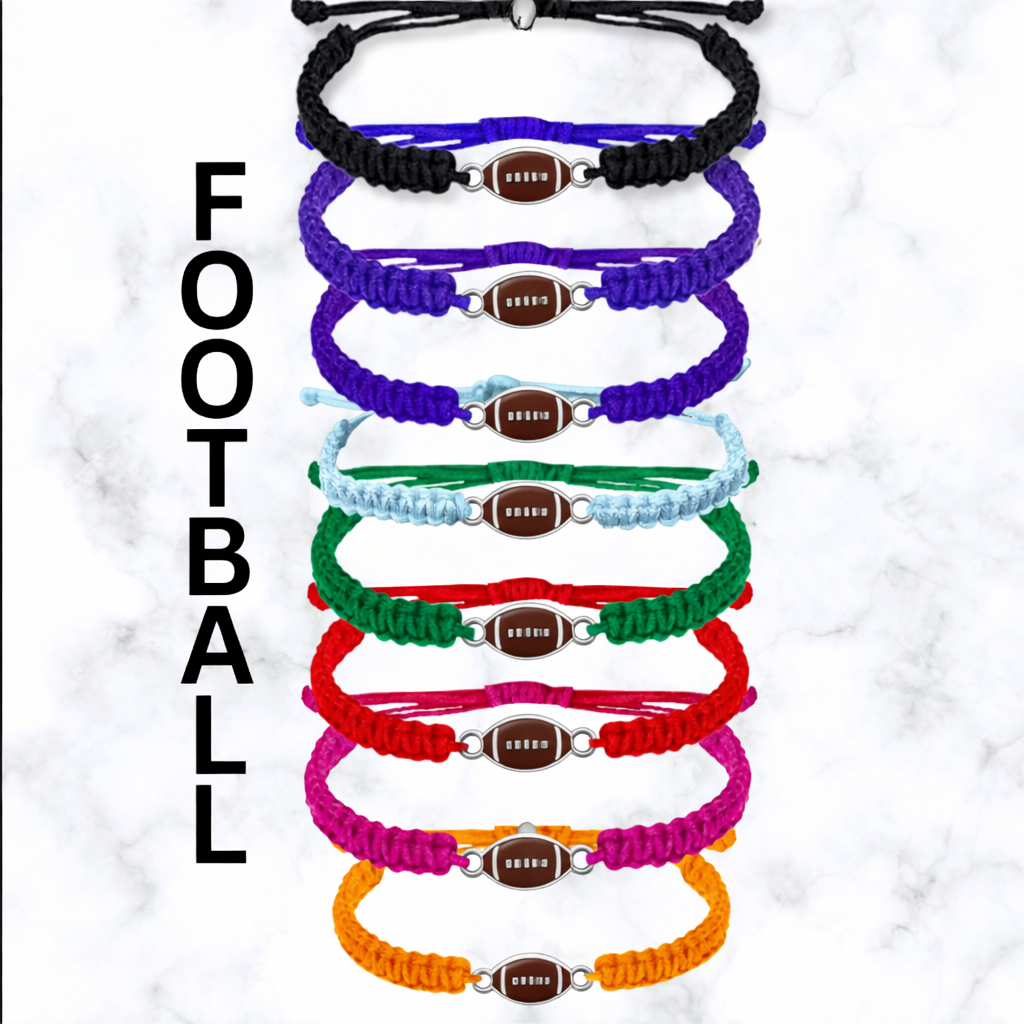 Football Enamel Rope Bracelet - Pick Color