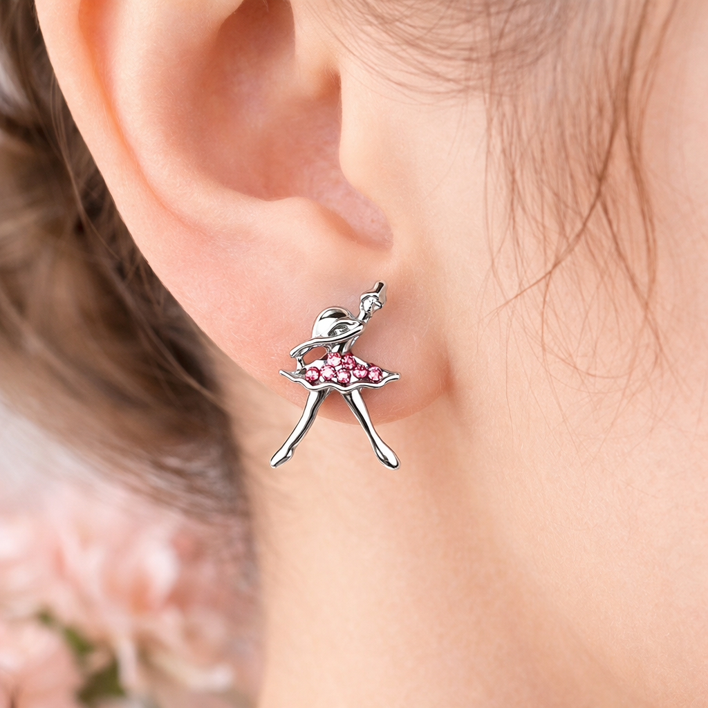 Ballerina CZ Stud Earrings