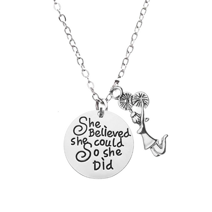 Cheer Necklace- She Believed She Could So She Did
