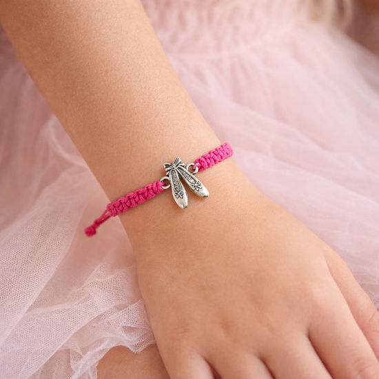 Dance Ballet Rope Bracelet with a Ballet Slipper Charm - SPORTYBELLA