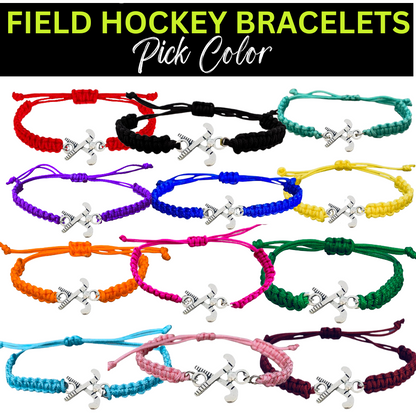 Field Hockey Adjustable Bracelet - Pick Color