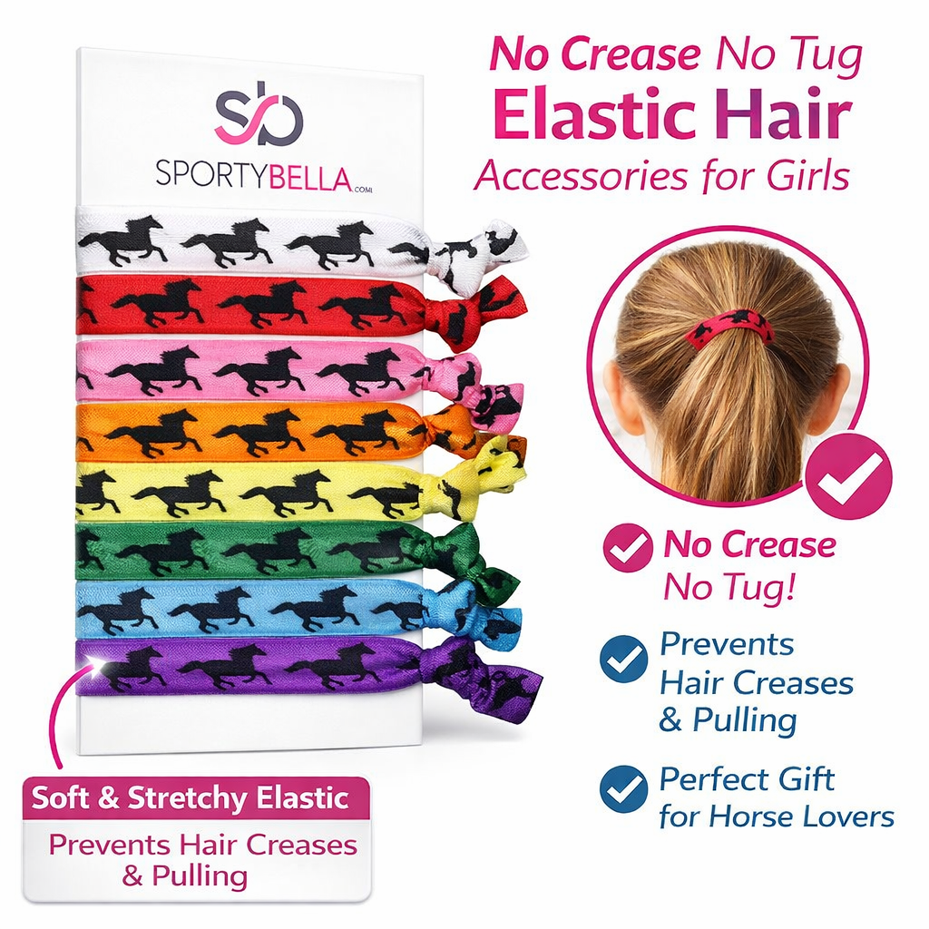 Girls Multi Colored Equestrian Horse Hair Ties