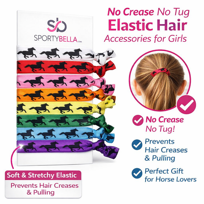 Girls Multi Colored Equestrian Horse Hair Ties