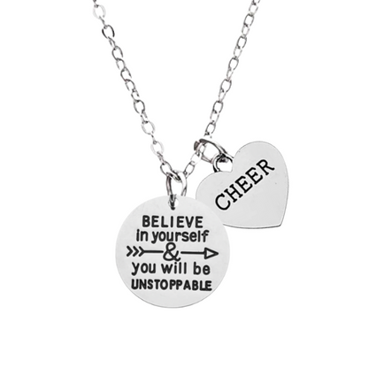 Cheer Necklace - Believe in Yourself - Pick Charm