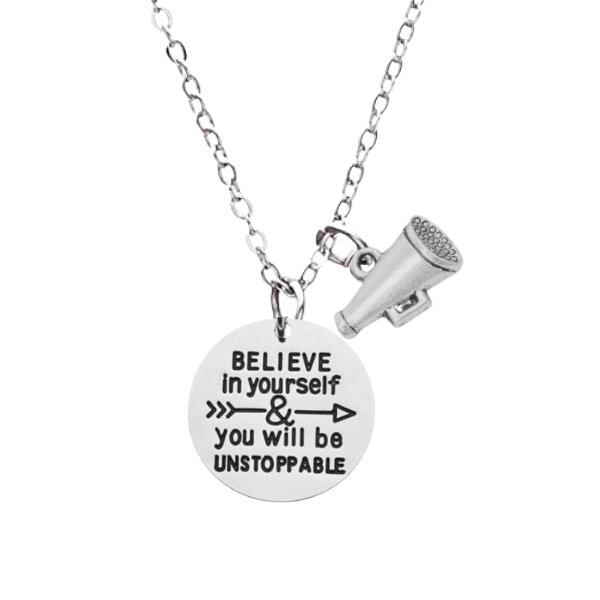 Cheer Necklace - Believe in Yourself - Pick Charm