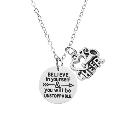 Cheer Necklace - Believe in Yourself - Pick Charm