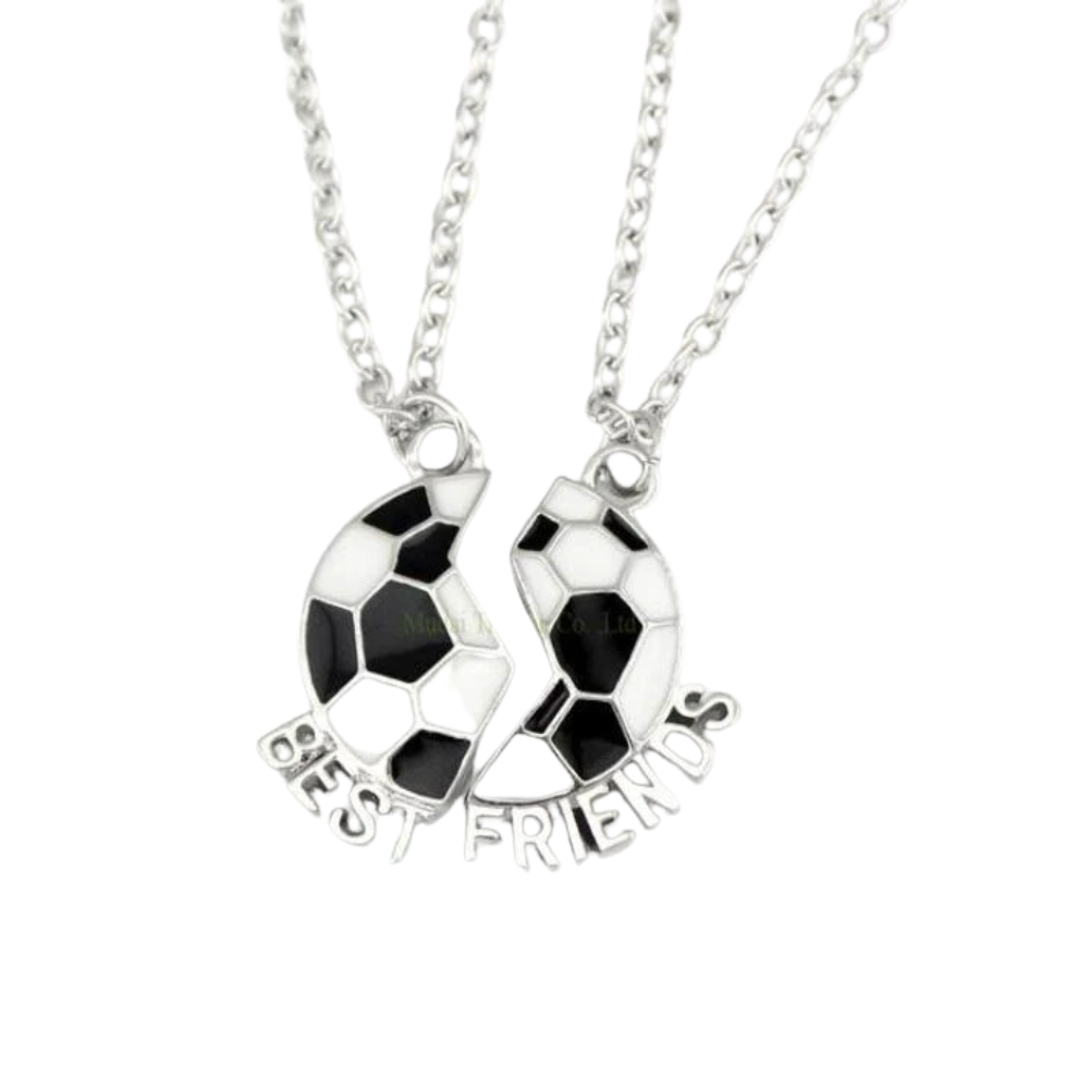 Girls Soccer Friendship Necklace Set