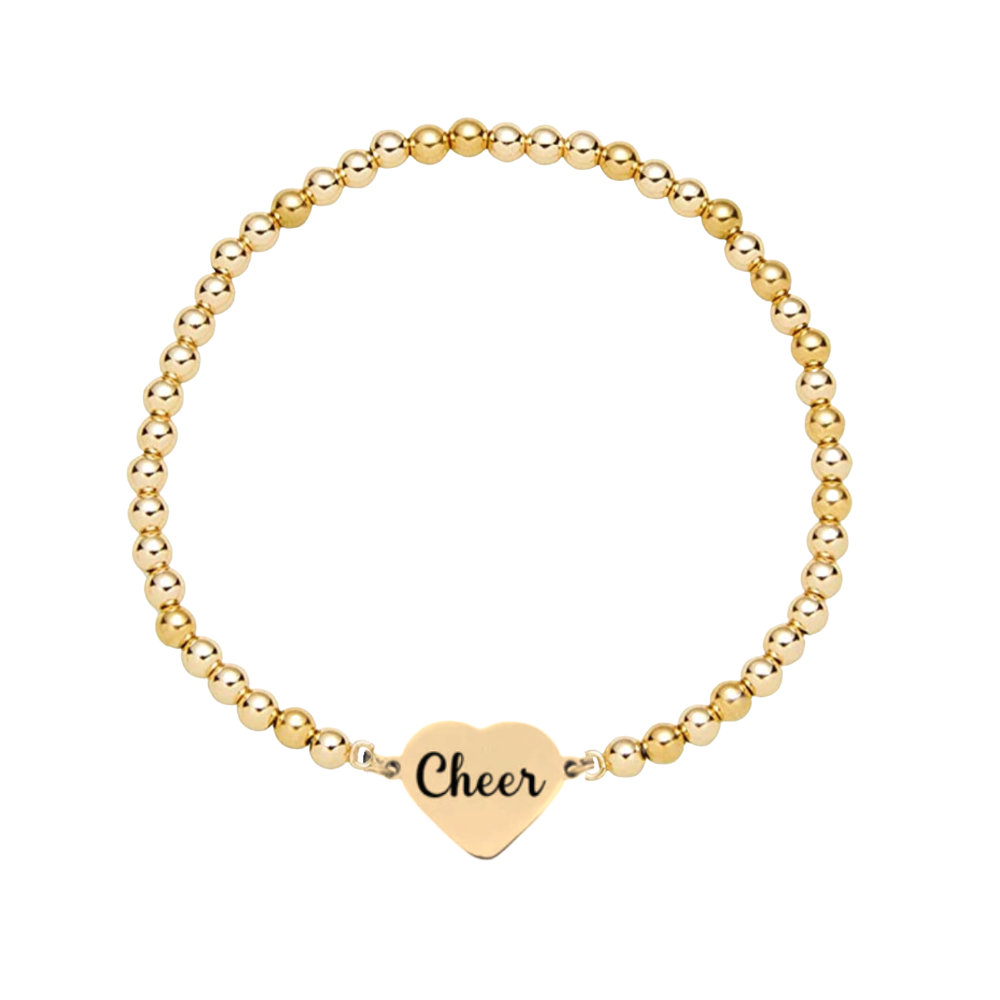 Cheer Heart Beaded Bracelet