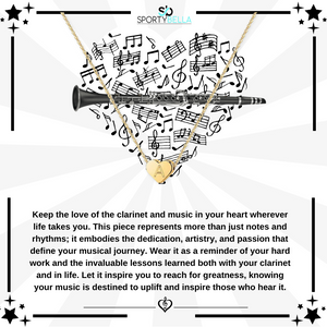 Clarinet Heart Initial Necklace