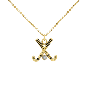 Field Hockey Rhinestone Stick Necklace
