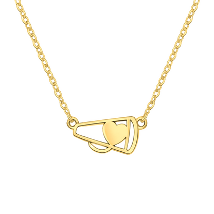 Cheer Heart Megaphone Necklace - Pick Color