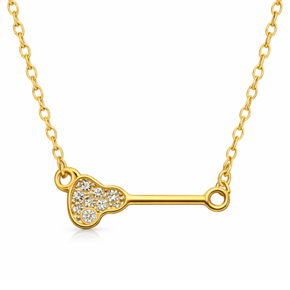 Lacrosse Stick CZ Necklace - Pick Color