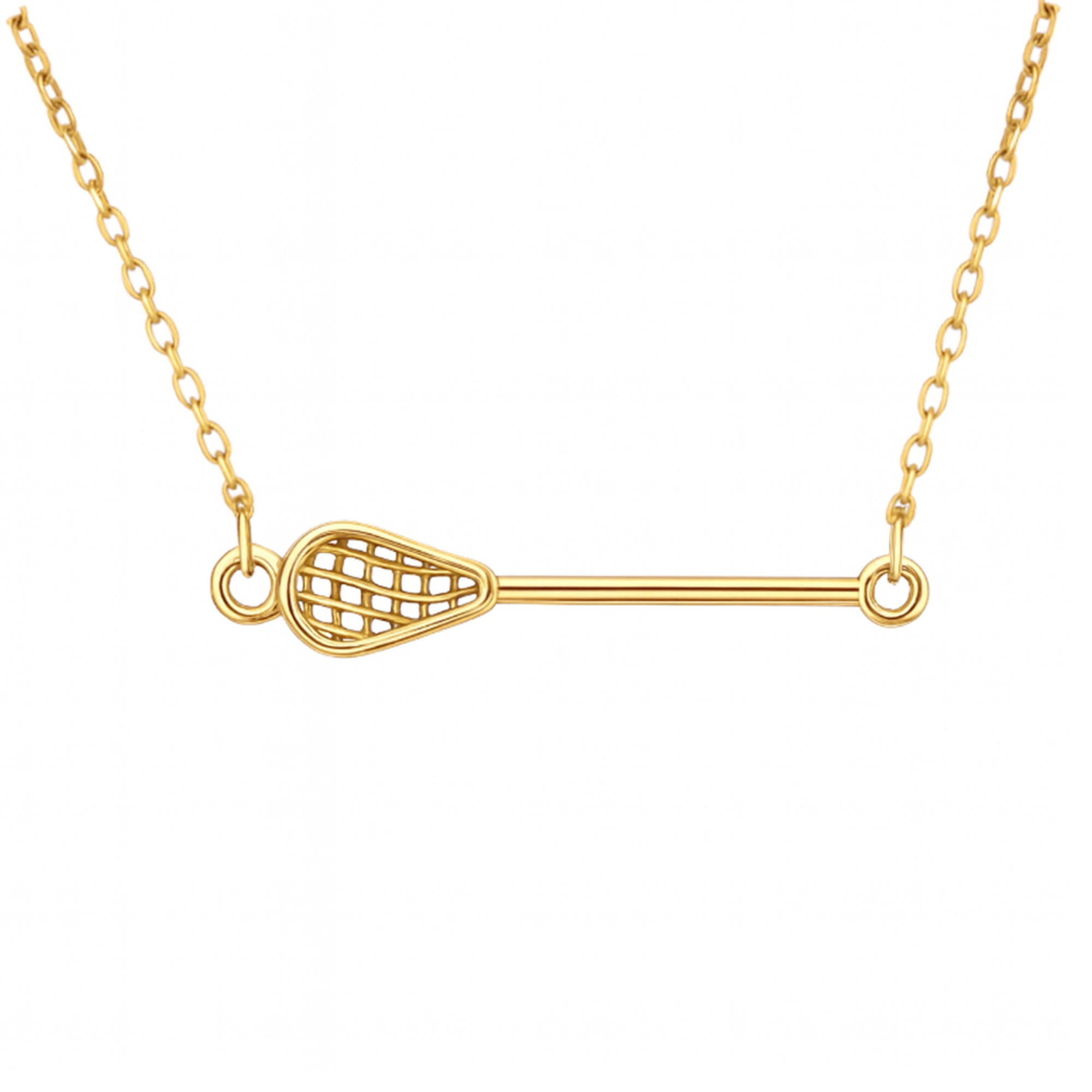 Girls Lacrosse Stick Stainless Steel Necklace