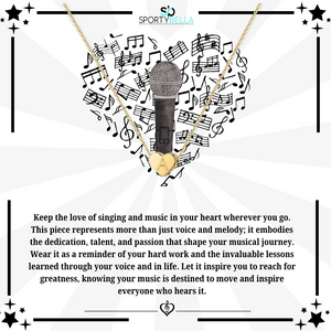 Microphone Heart Initial Necklace