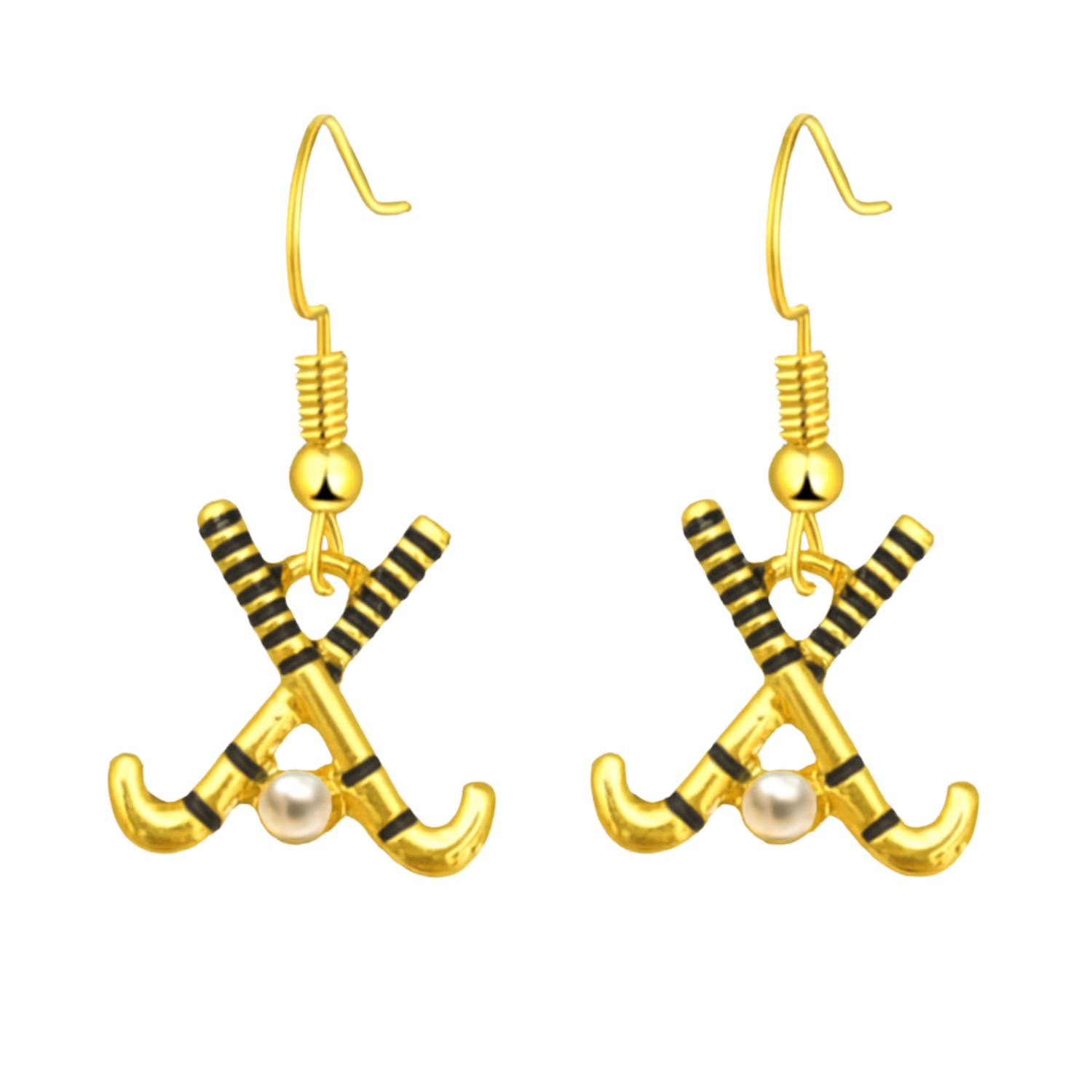 Field Hockey Pearl Stick Earrings